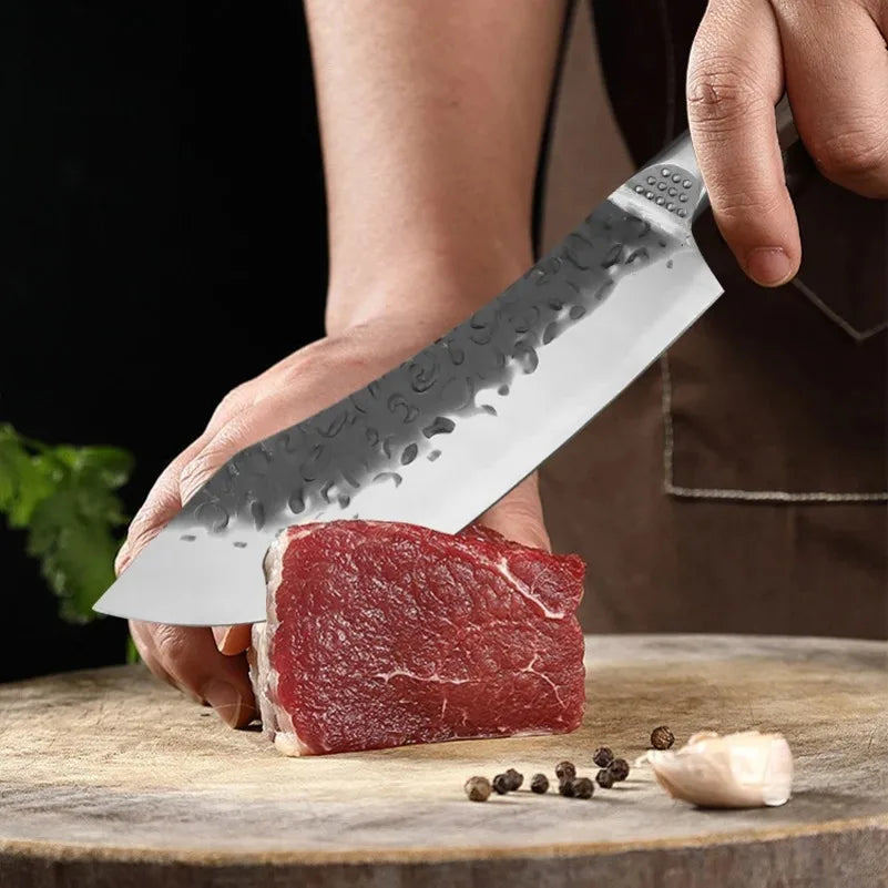 Kitchen Knives Utility Knife Chef Cooking Cleaver Meat Chop Vegetables Boning Butcher Barbecue Knife Handmade Blade Wood Handle