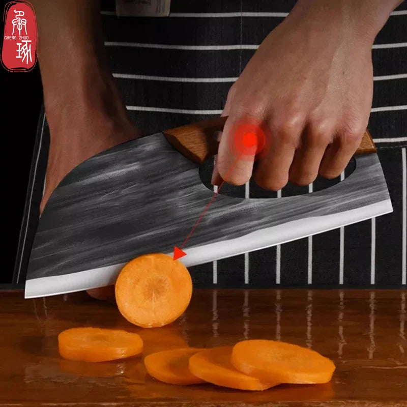 Kitchen Chef Knife Chinese-style Kitchen Knife Chopper Knife Effort Saving Boning Knife Wooden Handle Handmade Forged Knife
