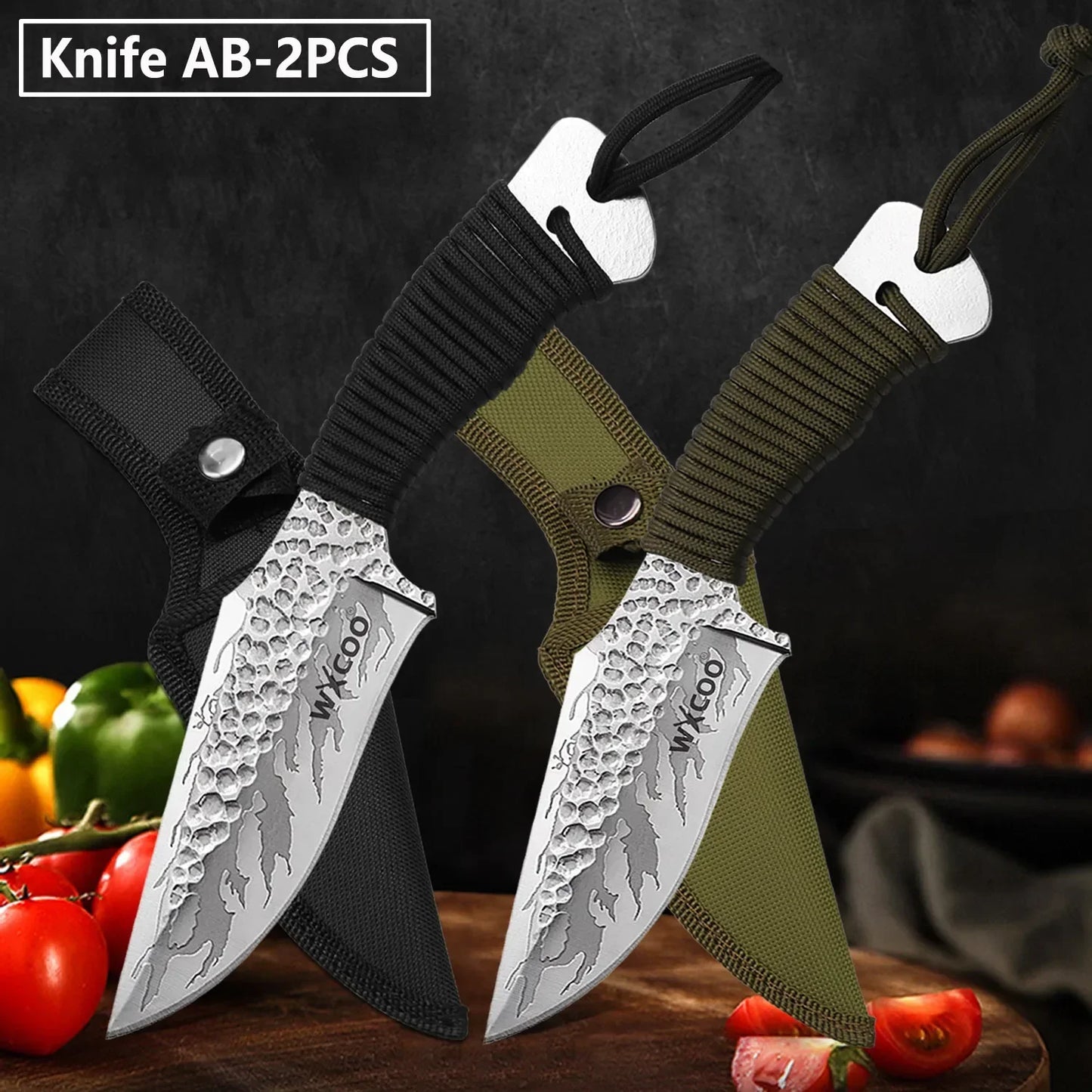 Kitchen Boning  Knife Forged Chef's Knife BBQ Cooking Meat Cutter Fruit Slicing Stainless Steel Cleaver Butcher Knife with cover