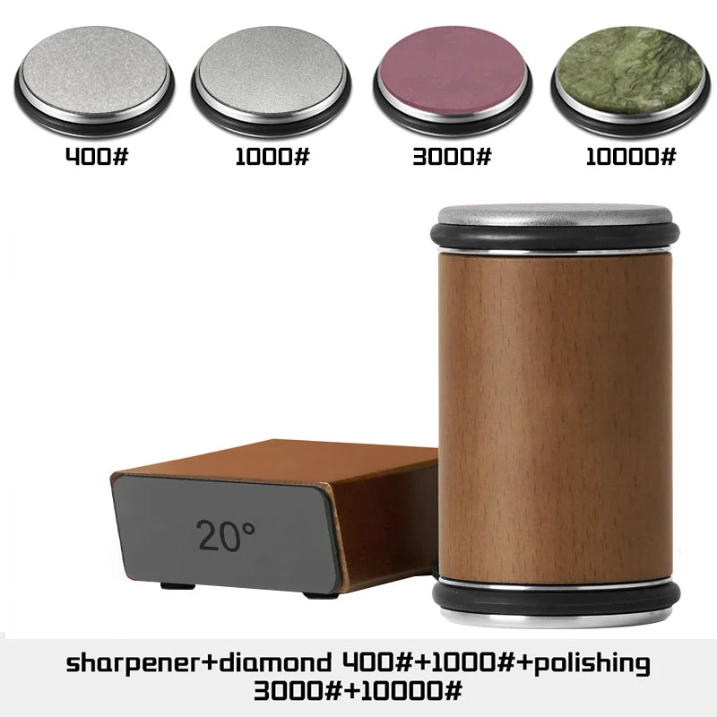 Rolling Knife Sharpener Magnetic Knife Holder Sharpening Stone Kit With 15/20° Degrees Angle Roller Kitchen Whetstone Accessory