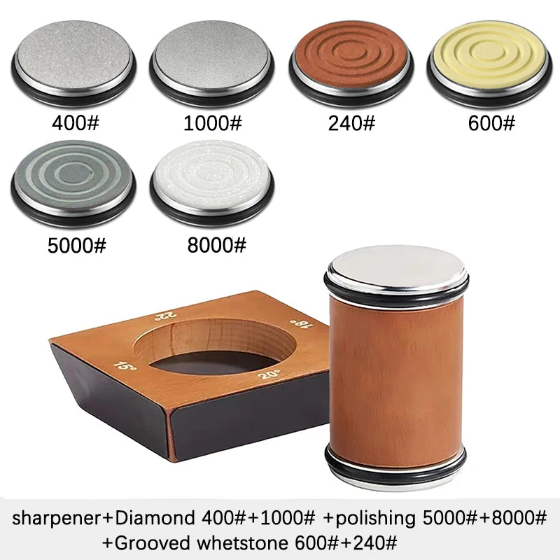 New Wooden【4 Angle】Rolling Knife Sharpener 15/18/20/22° Roller Sharpeners Professional Grinding System Diamond Sharpening Stone