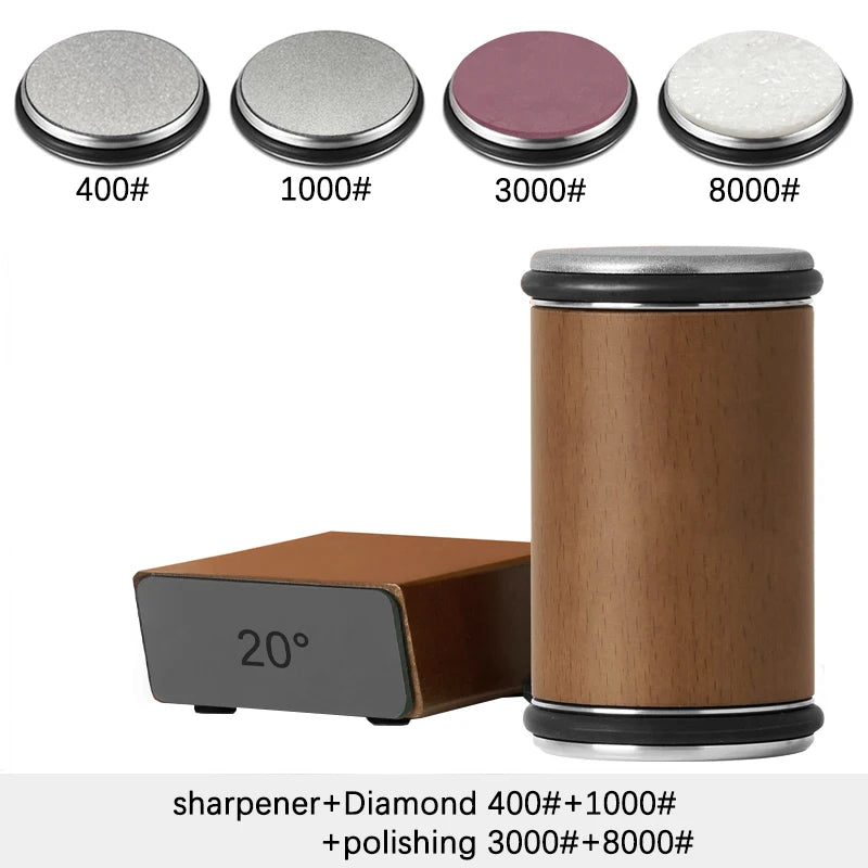 Rolling Knife Sharpener Magnetic Knife Holder Sharpening Stone Kit With 15/20° Degrees Angle Roller Kitchen Whetstone Accessory