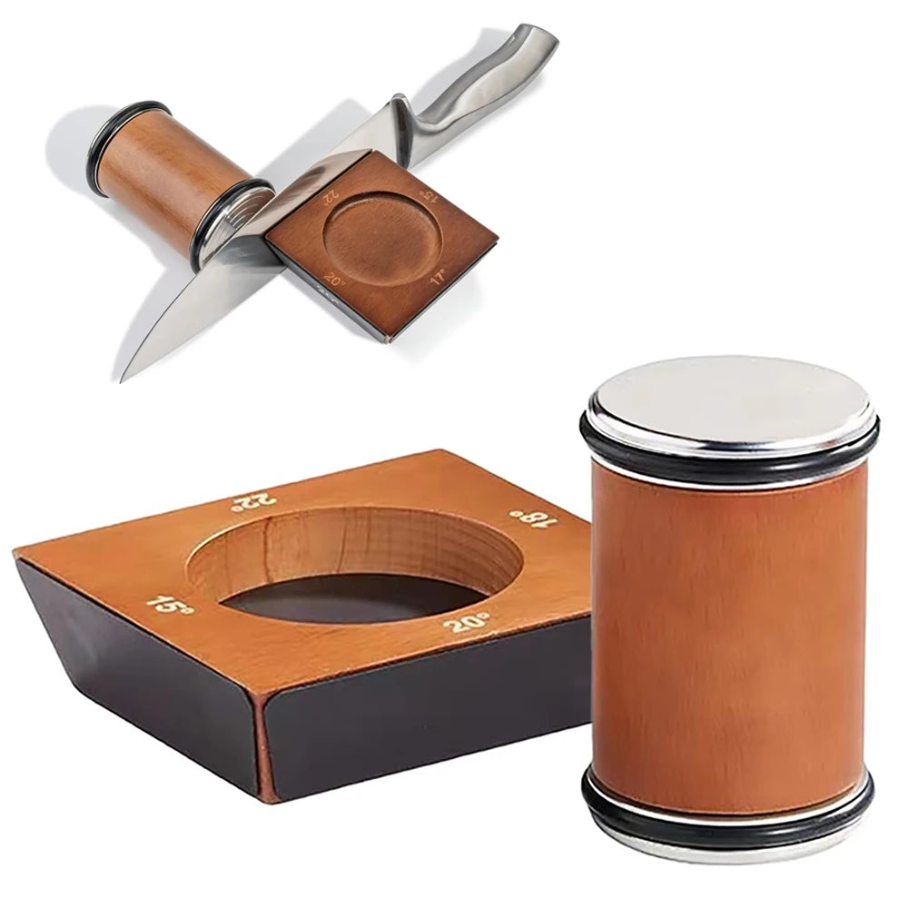 New Wooden【4 Angle】Rolling Knife Sharpener 15/18/20/22° Roller Sharpeners Professional Grinding System Diamond Sharpening Stone