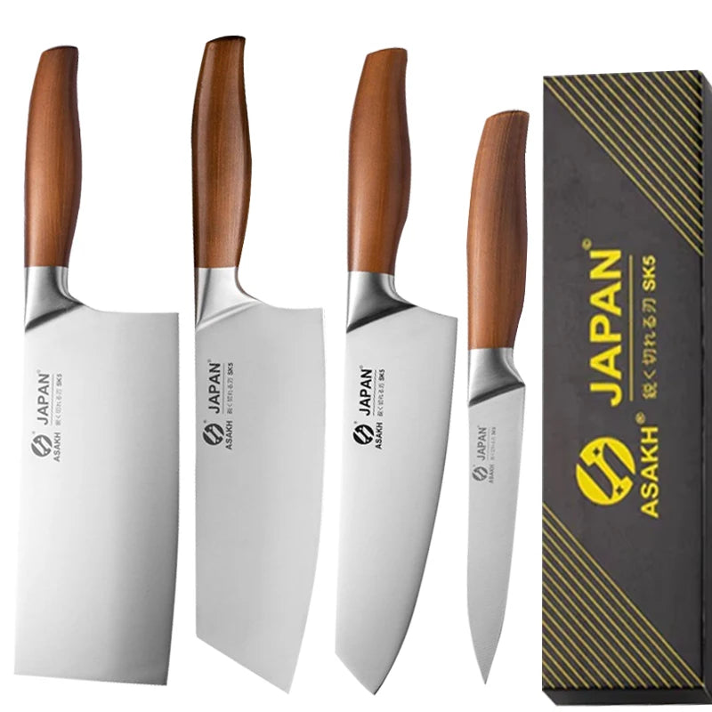 Professional Japanese Kitchen Knives Set Stainless Steel Fish Fillet Meat Cleaver Chef Knife Slicing Santoku Knife Cooking Tools