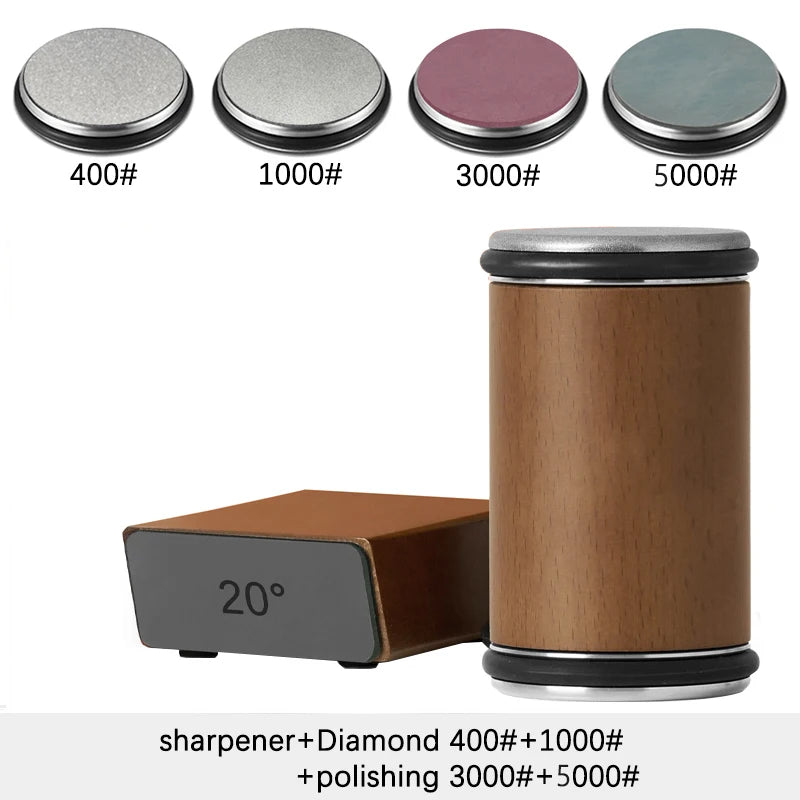Rolling Knife Sharpener Magnetic Knife Holder Sharpening Stone Kit With 15/20° Degrees Angle Roller Kitchen Whetstone Accessory