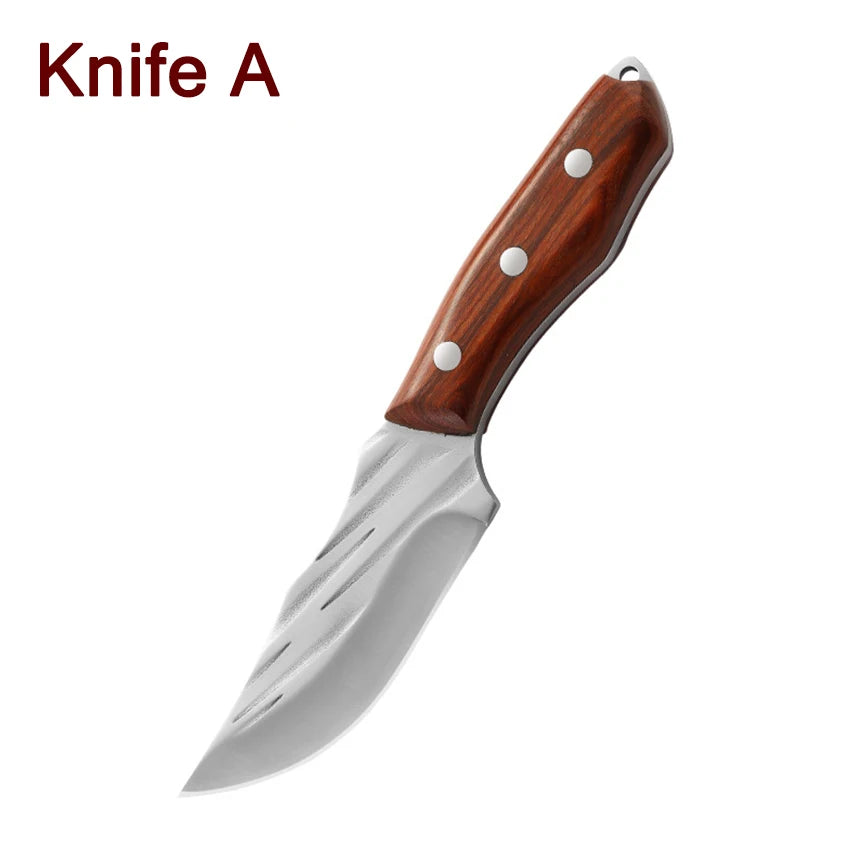 Kitchen Knife Handmade Forged Chef Knife Stainless Steel Full-Tang Butcher Boning Meat Cleaver Knife Fruit Sharp Cutting Knives