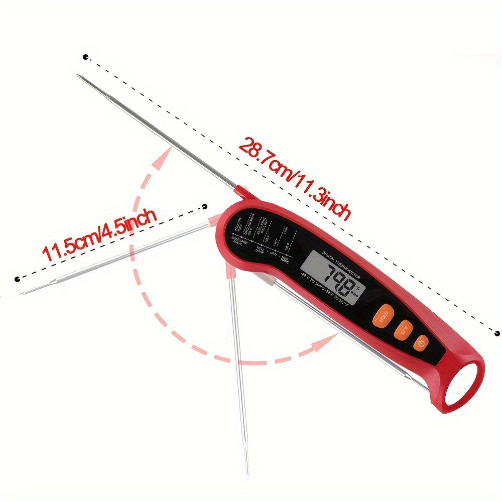 1pc Digital Meat Thermometer with Probe - Instant Read Food Thermometer for Cooking, Baking, Liquids, Candy, Grilling, BBQ, Air Fryer - Accurate, Fast, Easy-to-Use Kitchen Accessory for Perfectly Cooked Meals